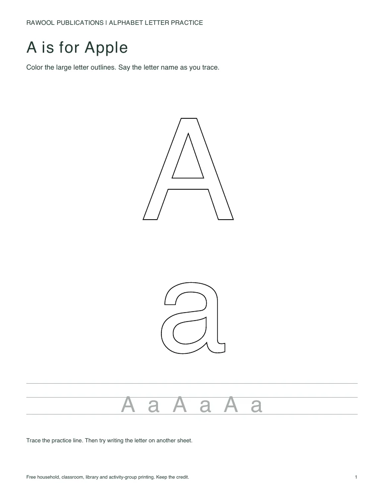Free Printable Alphabet Coloring Pages | Rawool Publications